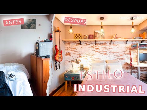 Como darle un toque industrial al dormitorio: Dormitorio con friso de ladrillo // Decogarden