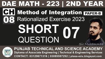 DAE MATH 223 Chapter 8 Short Question 7 | Sir Muhammad