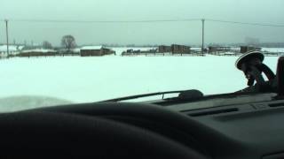 UAZ Patriot deep snow drive. Wet melting snow.