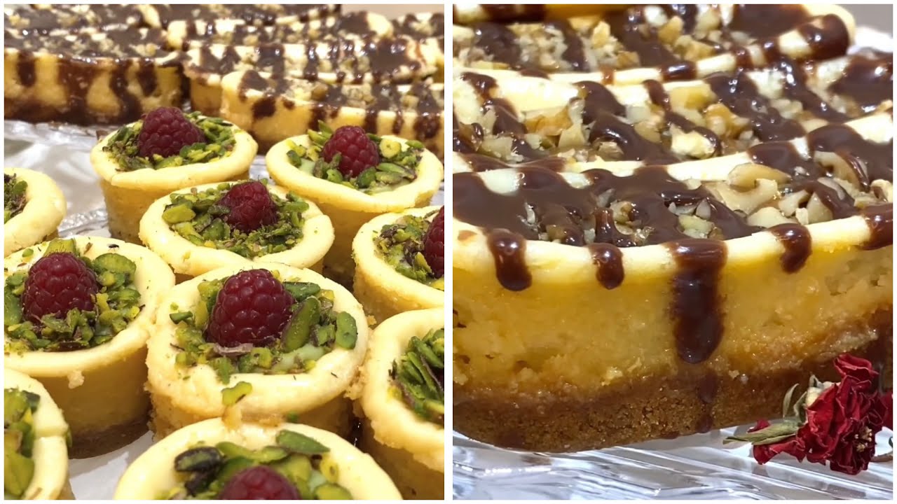 من علبة زبادي وعلبتين قشطه وبدون بيض الذ واسهل شيز كيك  ضيافه يجملك في اكبر مناسبه