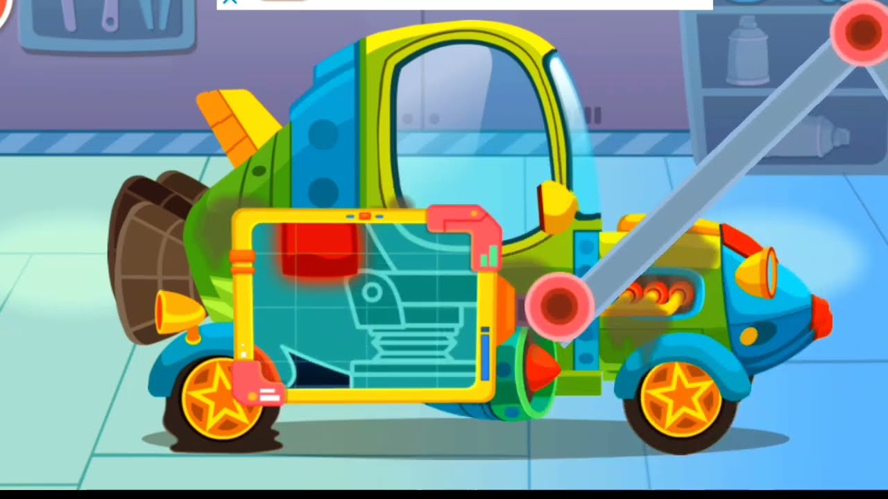 Baby Bus- little panda's car Repair car Garage |kids videos