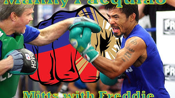 Manny Pacquiao Doing Mitts With Freddie Roach
