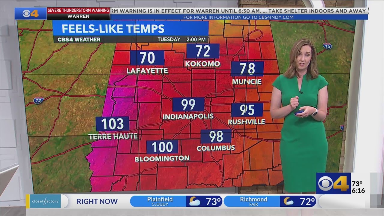 Hot and humid with storms at times today - YouTube