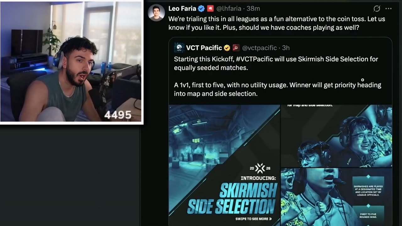 Лео Фариа объявил о выборе стороны в режиме "1 на 1" для VCT | Реакция Тарика