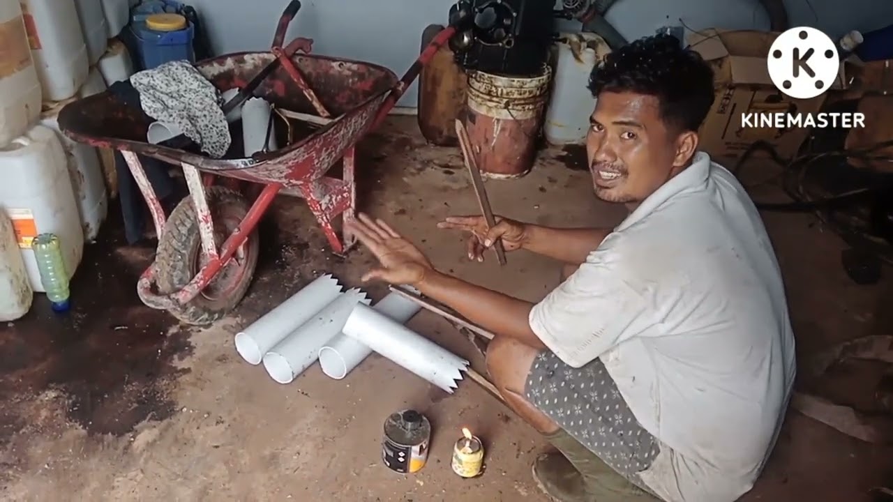 cara buat alat transplanting bibit sawit/bor gali pindah bibit