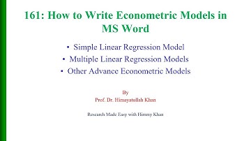161 How to Write Econometric Models in MS Word