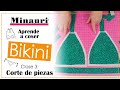 ⛱🏊Cómo cortar las piezas lycra® y forro y coser fácil un BIKINI, clase 3 de Curso Completo (eng sub)