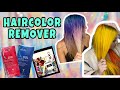 THE BEST WAY TO REMOVE DYE WITHOUT USING BLEACH! & CREATING SPLIT HAIR! MALIBU C & PULPRIOT