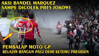 AKSI BANDEL MARQUEZ Sampe Dicolek Presiden Jokowi, Lakukan Burnout Bikin Ngebul Jalanan Jakarta