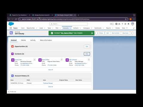 Accounts and Contacts | Challenges 1 and 2