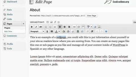 WordPress - How to edit text