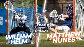 Matt Nunes Makes Career Best 17 Saves | William Helm (Duke) 🆚 Matt Nunes (UVA) - College Save Edit