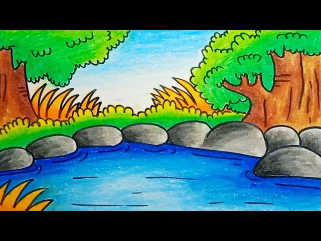 How to Draw Forest Scenery with Animals Step by Step | Easy - YouTube