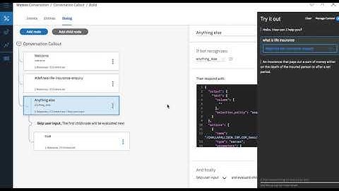Watson Conversation - Callout from Dialog nodes