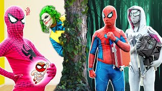 What If 10 Spider-Man In 1 House? Pregnant Woman Spider Home Alone Vs Dangerous Thieves Joker