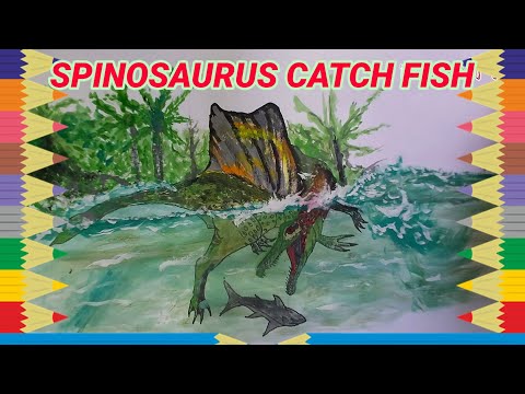 Video VẼ KHỦNG LONG BẮT CÁ SPINOSAURUS | DINOSAUR CATCH FISH. - youtube