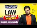 CMA Foundation Law | One Shot Revision | Negotiable Instruments Act| June 26 Exam | Shubham Joshi