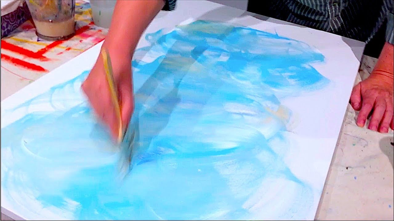 How to Paint and Blend a Background on Canvas | Acrylic Painting - YouTube