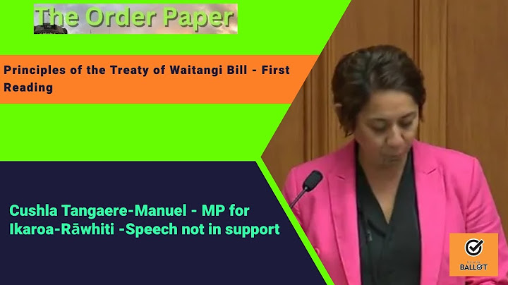 Cushla Tangaere-Manuel on the Principles of the Treaty of Waitangi Bill - First Reading