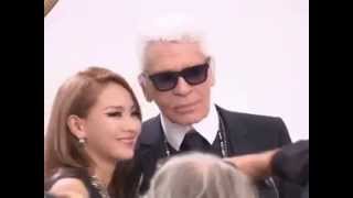 140708 Lee Chae Rin, Karl Lagerfeld at Haute Couture 2014 - Chanel Runway