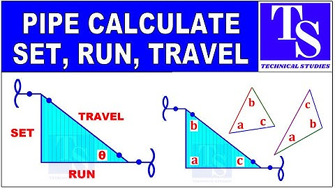 Calculate the travel run set and degree of  triangle for piping and construction drawing for fitters