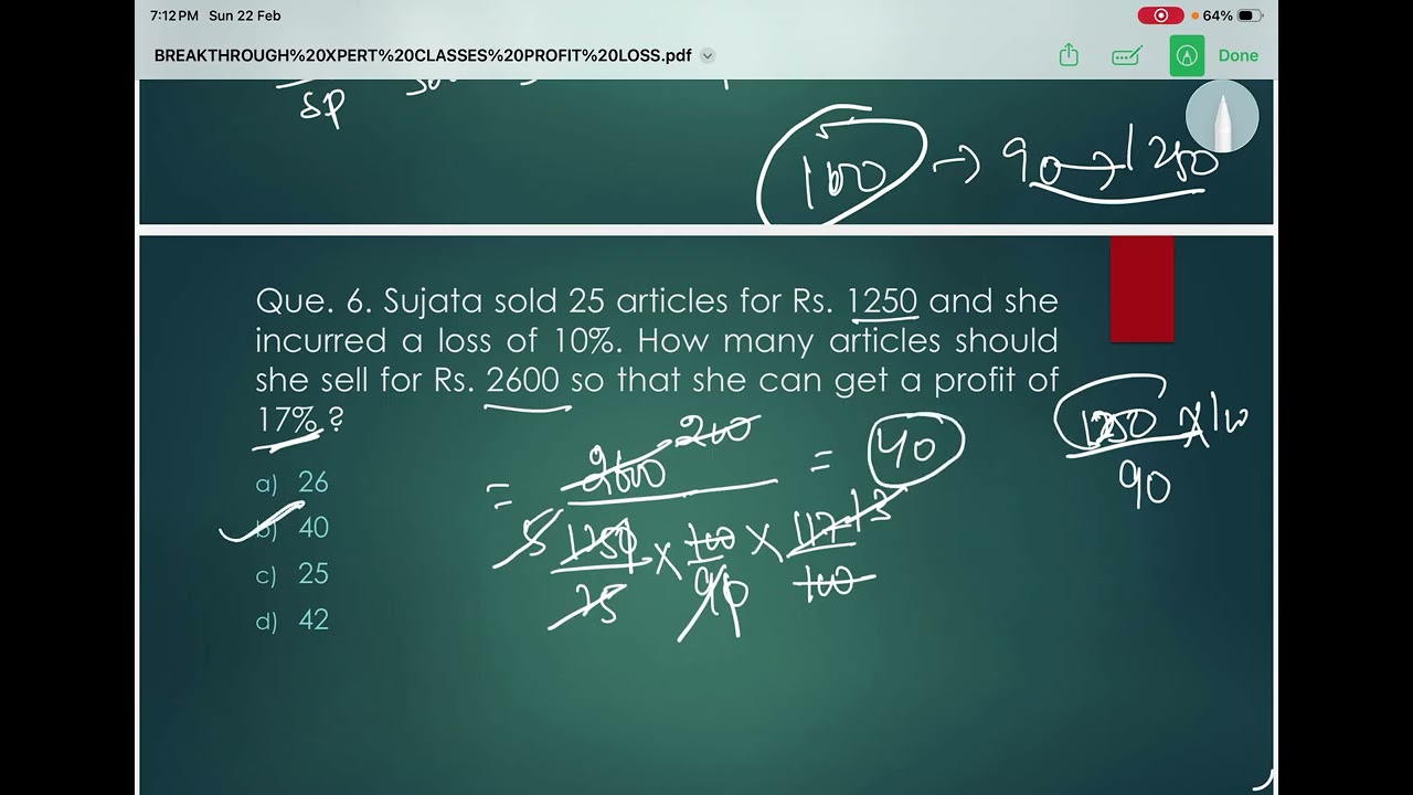 PROFIT & LOSS IMPORTANT QUESTIONS |SSC GD| |RAILWAY NTPC| |JKSSB|