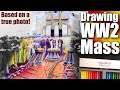 Drawing a WW2 Catholic Mass with Generic Colored Pencils