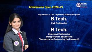MIT ADT University | Department of Civil Engineering | MIT School of Engineering & Sciences |