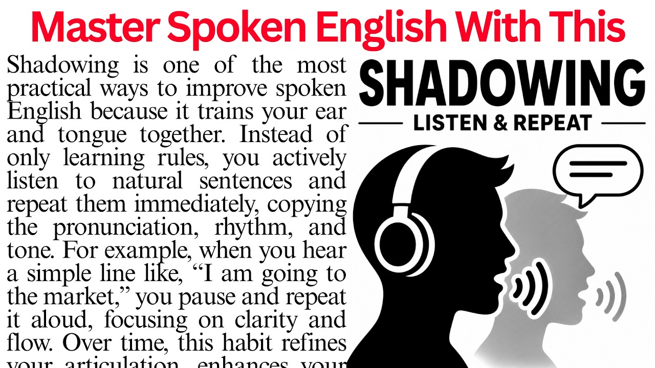 Shadowing Technique for English Speaking | Improve Fluency Fast | Speak ...