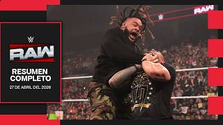 WWE RAW 27 Abril 2026 - Resumen Completo en Español