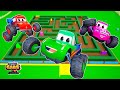 Monster Cars Fun Play Maze Game 3D | New Cars Names | Cars Funny Games Videos | Toon Cars Videos