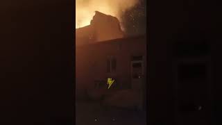 Лиман Донецкая обл дом культуры сгорел после обстрела 1 05 2022