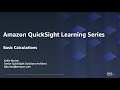 Basic Calculations: 2023 Amazon QuickSight Learning Series