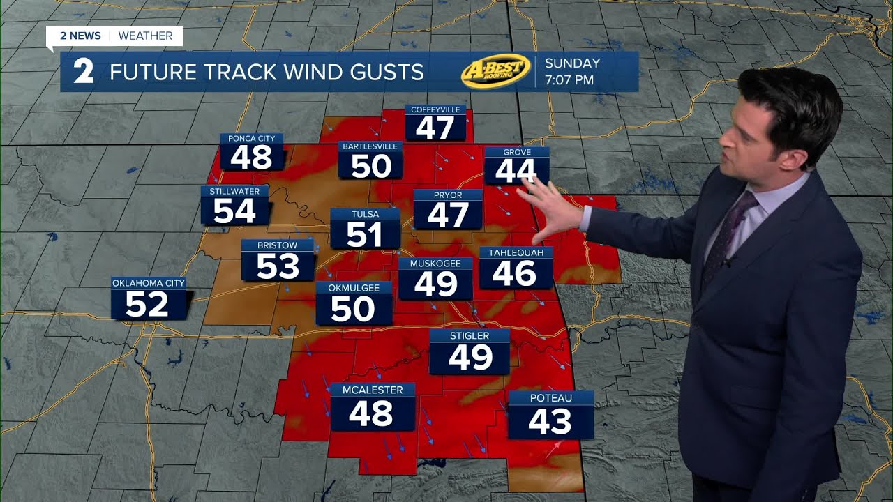 Strong winds on Sunday and dropping temps - YouTube