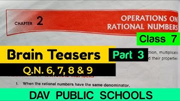DAV class 7 maths chapter 2 brain teasers Q.N. 6, 7, 8 & 9