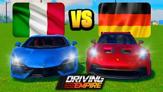 Italian VS German Car Battle In Driving Empire!