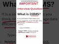 What is DBMS? Data base Management System #database #interview