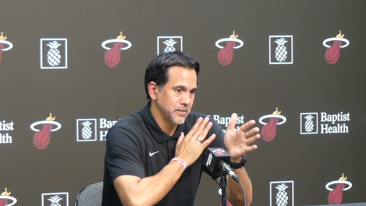 Erik Spoelstra Talks Miami Heat Preseason Win, Giannis and Klay Thompson and Team's Defensive Play