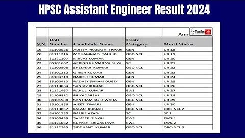 HPSC Assistant Engineer Result 2024 | Cut Off Marks, Merit List