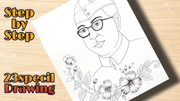 Netaji Subhas Chandra Bose drawing easy/very easy and simple Netaji Subhash Chandra Bose drawing