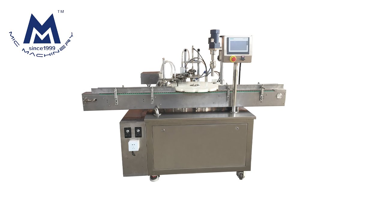 MIC-Fully Automatic fill capping vial dropper bottle liquid essential cbd oil filing machine
