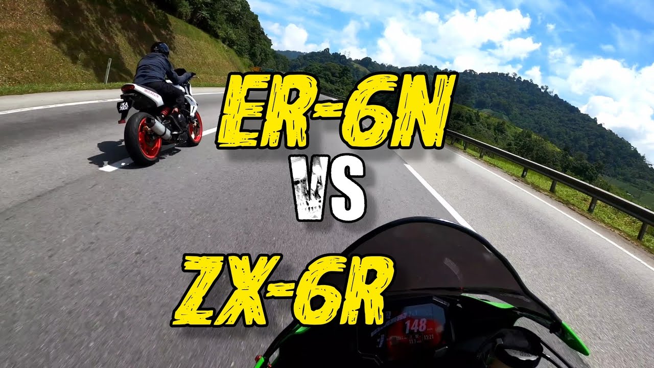 6/6 Eri様 Kawasaki ZX-6R VS kawasaki ER-6N - YouTube
