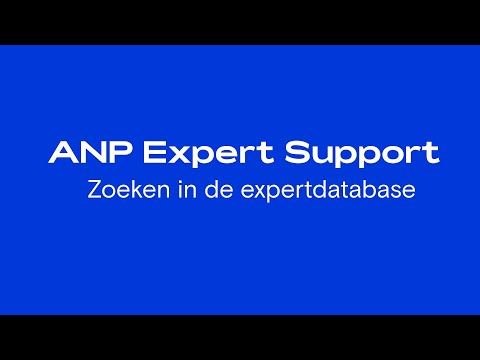 Uitlegvideo ANP Expert Support - Zoeken in de expertdatabase