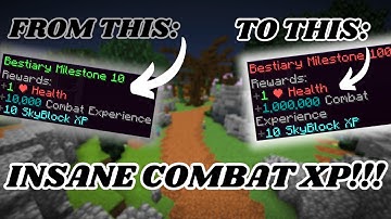How To Make TONS Of COMBAT XP Early Game In Hypixel Skyblock Using The BESTIARY!!!