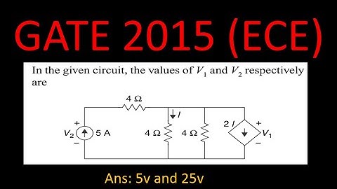 Solution of GATE 2015 ECE Problem on Circuits with Dependent Sources  - Problem 8