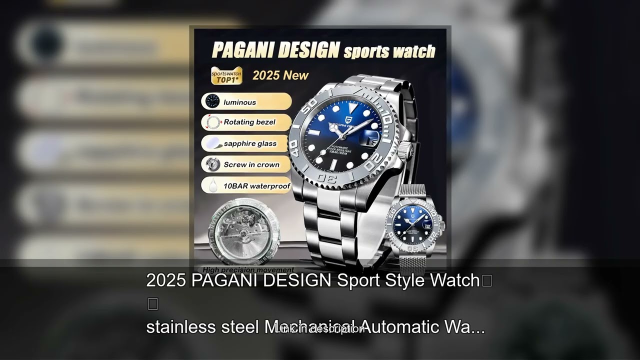 2025 PAGANI DESIGN Sport Style Watch stainless steel Mechanical Automatic Watch Waterproof Rota