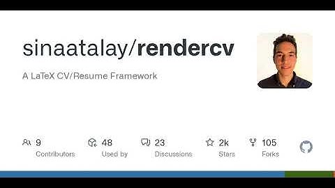 GitHub - sinaatalay/rendercv: A LaTeX CV/Resume Framework
