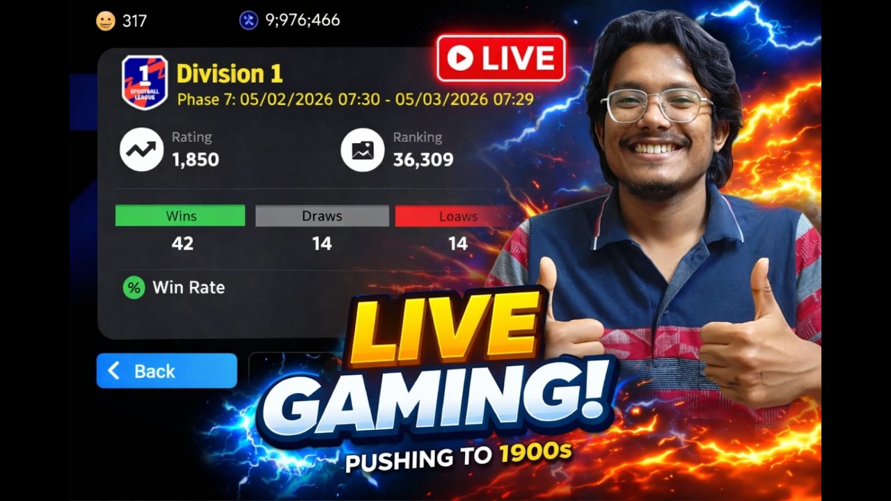 FIRST EVER YouTube Live! 🔥 - Running my fully F2P eFootball squad!