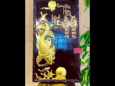 Video Đốc lịch gỗ treo tường chữ Lộc cá chép dát vàng - youtube