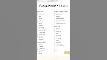 Travel  packing Checklist for Women